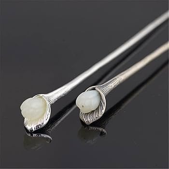 骨董銀簪 アンティーク 金工 平打ち 簪 銀かんざし 流水文 V9 着物 浴衣